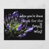 賢明な言葉： ...小さな勝利の引用文を探前向きす ポストカード (正面)