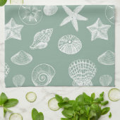 賢明な、白海の貝 キッチンタオル (折り畳み)