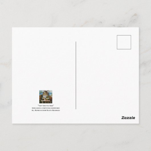 賢者がラクダを見る星の水彩画 ポストカード (裏面)