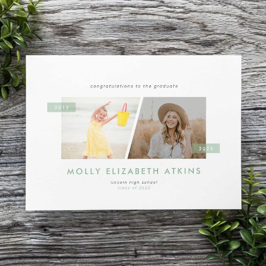 賢者と今2つの写真の卒業 案内状