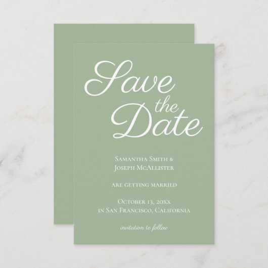 賢者と白エレガント書の日付を保存 招待状 (正面/裏面)