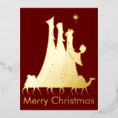 賢者のクリスマス ゴールド 箔シーズンポストカード (正面)