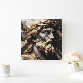 賢者は知恵と力のポートレート スクエア壁時計 (ホーム)