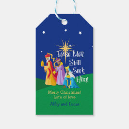 賢者パーソナライズされたはまだ聖降誕祭を望んでいる ギフトタグ
