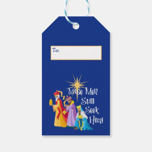賢者パーソナライズされたはまだ聖降誕祭を望んでいる ギフトタグ (裏面)