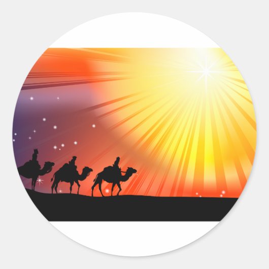 賢者3人のステッカー ラウンドシール (正面)