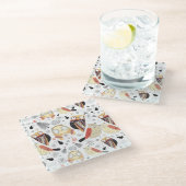 質のおもしろいなフクロウ ガラスコースター (アングル)