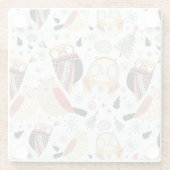 質のおもしろいなフクロウ ガラスコースター (裏面)