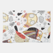 質のおもしろいなフクロウ キッチンタオル (横)