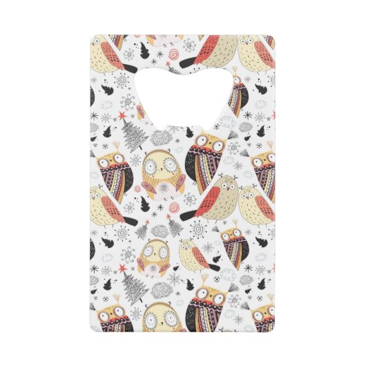 質のおもしろいなフクロウ クレジットカード栓抜き (正面)