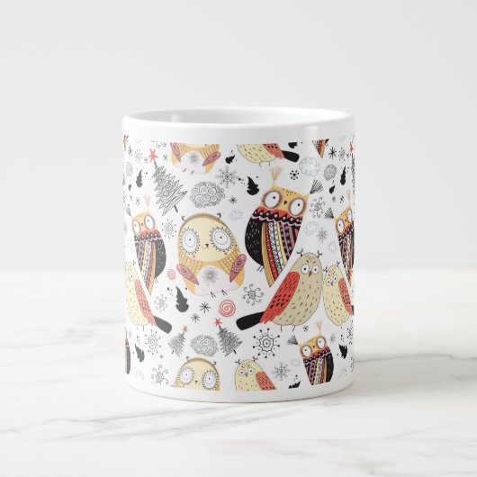質のおもしろいなフクロウ ジャンボコーヒーマグカップ (正面)