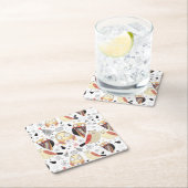 質のおもしろいなフクロウ スクエアペーパーコースター (インサイチュ)