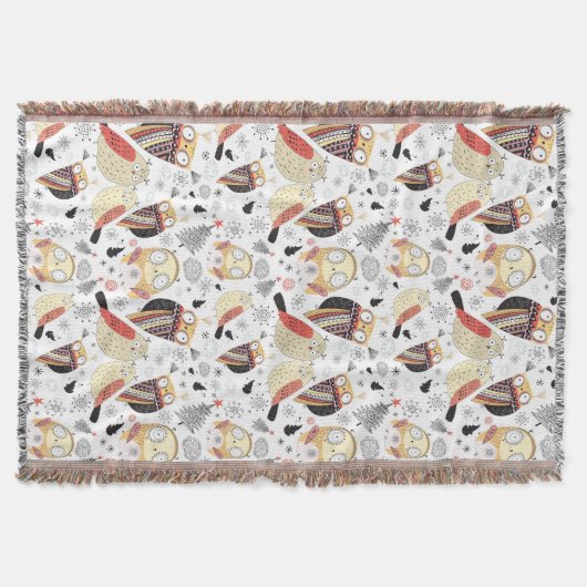 質のおもしろいなフクロウ スローブランケット (正面)