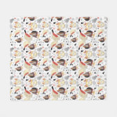 質のおもしろいなフクロウ フリースブランケット (正面(横))