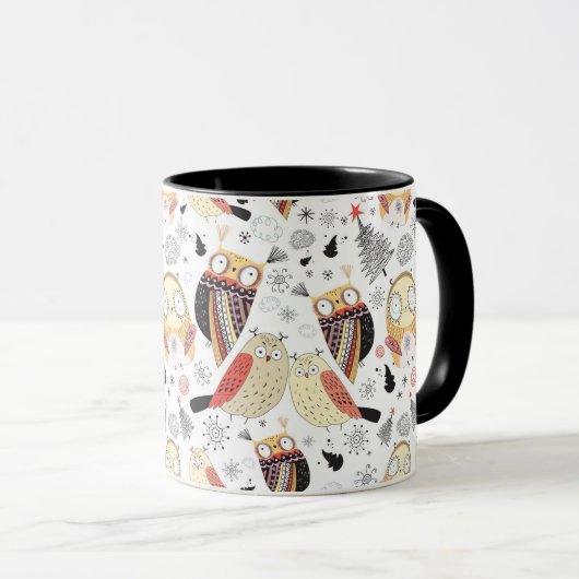 質のおもしろいなフクロウ マグカップ (正面右)
