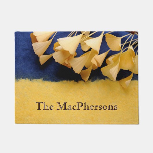 質のイチョウの葉 ドアマット (正面)