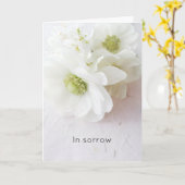 質の悔やみや弔慰の白いアネモネ カード (黄色い花)