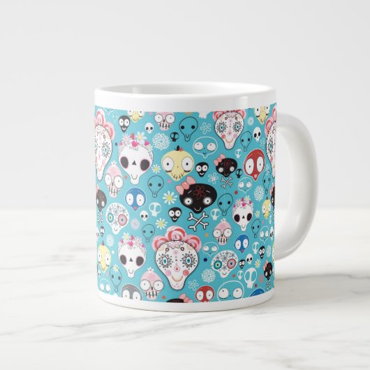 質の笑うスカル ジャンボコーヒーマグカップ (正面右)