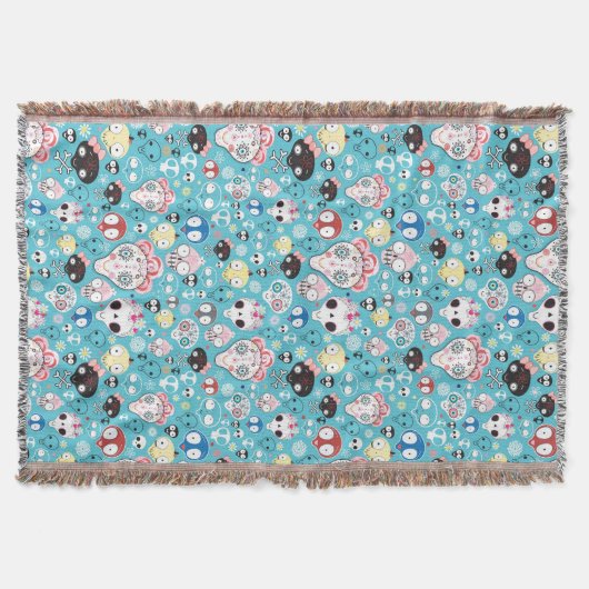 質の笑うスカル スローブランケット (正面)