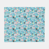 質の笑うスカル フリースブランケット (正面(横))