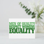 質の高い人は女性の平等を尊重する ポストカード (スタンド正面)