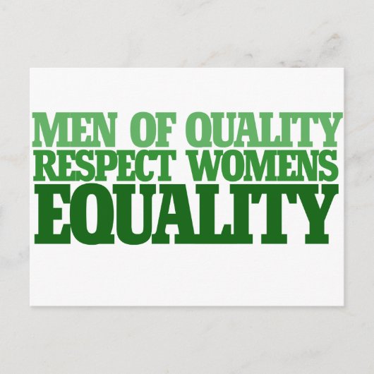 質の高い人は女性の平等を尊重する ポストカード (正面)