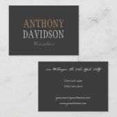 質ユニークの高い灰色の背景 名刺 (正面/裏面)