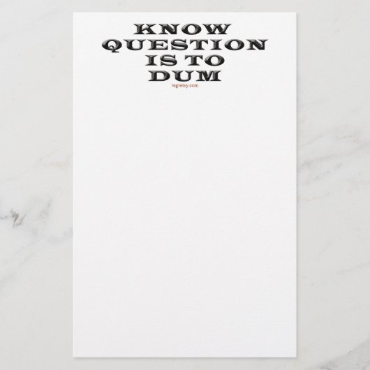 質問がDumのメモ帳にあることを知って下さい 便箋 (正面)