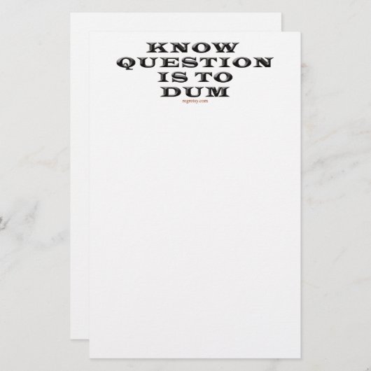 質問がDumのメモ帳にあることを知って下さい 便箋 (正面/裏面)