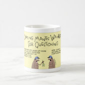質問のために望まれるカマキリを祈ります コーヒーマグカップ (中央)