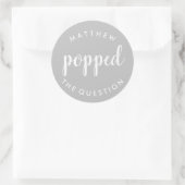 質問ステッカーのシルバー ラウンドシール (バッグ)