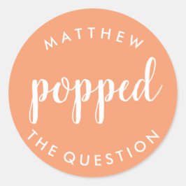 質問ステッカーピーチをポップ ラウンドシール