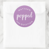 質問ステッカーLavender Purpleポップ ラウンドシール (バッグ)
