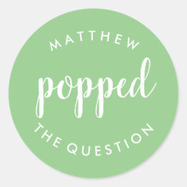 質問ステッカーSage Greenポップ ラウンドシール