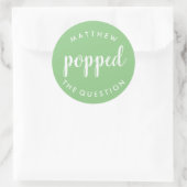 質問ステッカーSage Greenポップ ラウンドシール (バッグ)