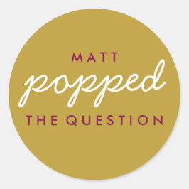 質問ポップコーンウェルカムバッグマゼンタ ラウンドシール