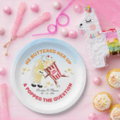 質問ポップコーン&バター婚約 ペーパープレート (パーティー)