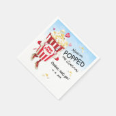 質問ポップ・アートのポップコーン婚約 スタンダードカクテルナプキン (角)