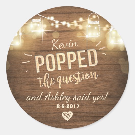 質問婚約メッセージカードシール ラウンドシール (正面)