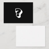 質問，日付の招待，はっきりしたモダン白黒 アドバイスカード (正面/裏面)