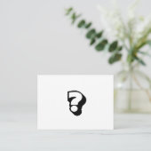 質問，日付の招待，はっきりしたモダン白黒 アドバイスカード (スタンド正面)