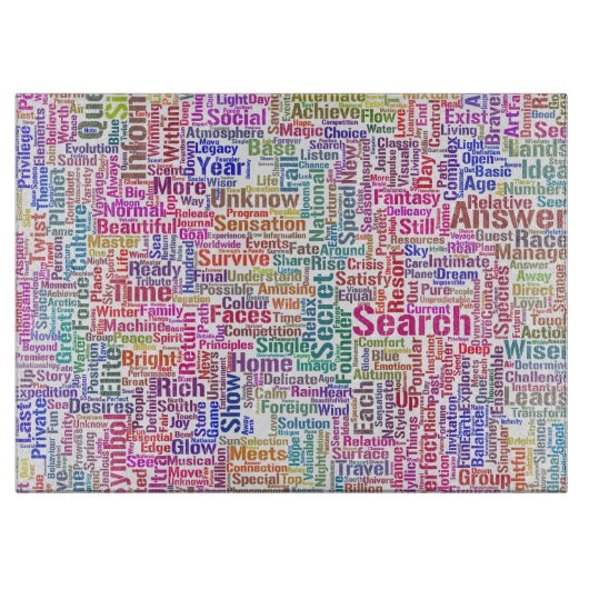 質問Inprendre Nuage MotssTexteモチーフのメッセージ カッティングボード (正面)