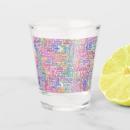 質問Inprendre Nuage MotssTexteモチーフのメッセージ ショットグラス