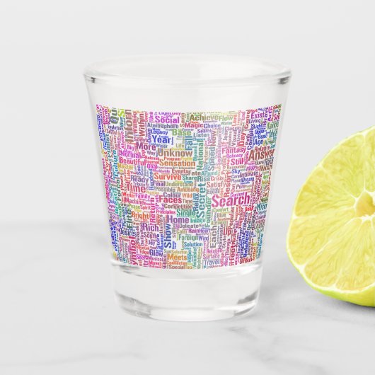 質問Inprendre Nuage MotssTexteモチーフのメッセージ ショットグラス (正面)