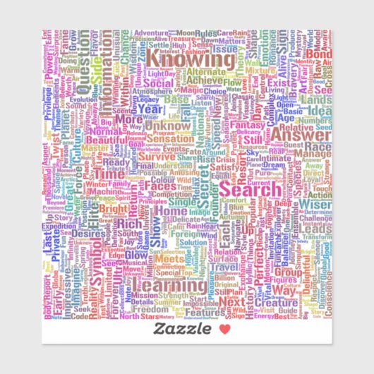 質問Inprendre Nuage MotssTexteモチーフのメッセージ シール (シート)