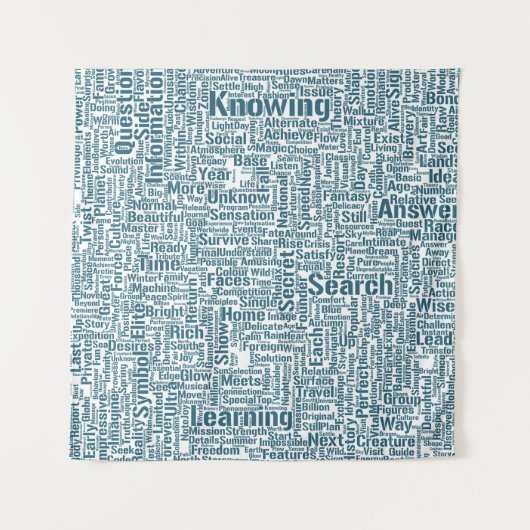 質問Inprendre Nuage MotssTexteモチーフのメッセージ タペストリー (正面)