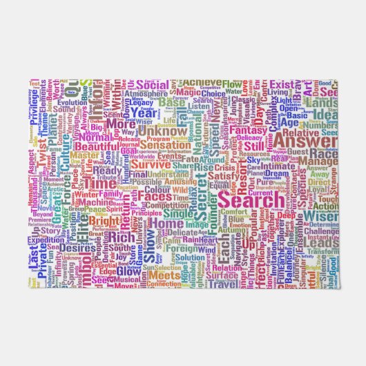 質問Inprendre Nuage MotssTexteモチーフのメッセージ ドアマット (正面)