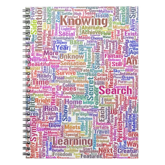 質問Inprendre Nuage MotssTexteモチーフのメッセージ ノートブック (正面)