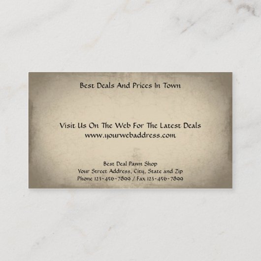 質屋の名刺 名刺 (裏面)