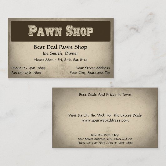 質屋の名刺 名刺 (正面/裏面)